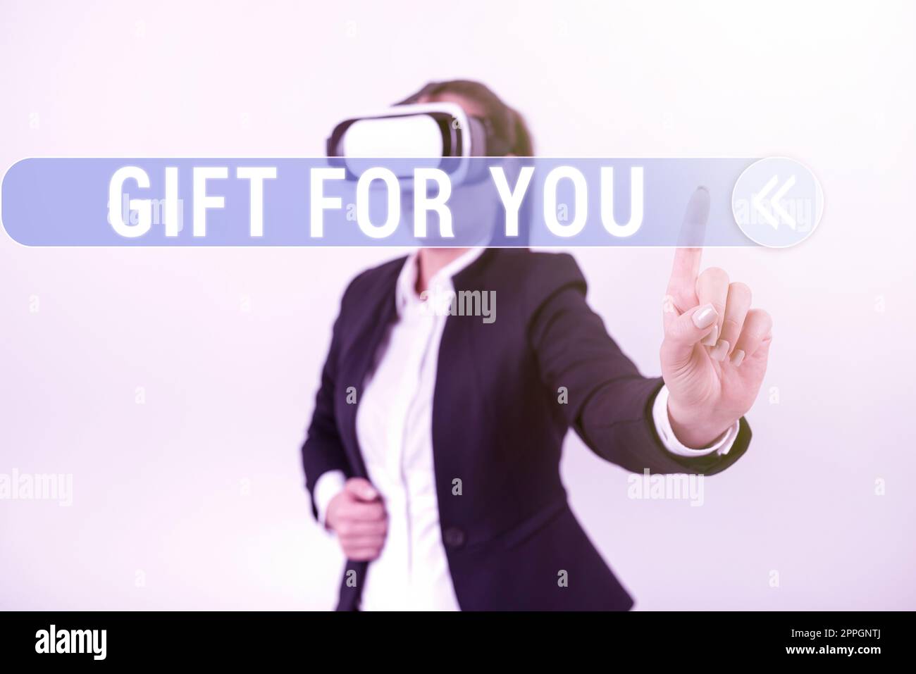 Regalo con didascalia concettuale per te. Vetrina aziendale per ricevere un discorso di apprezzamento per un'occasione speciale a sorpresa in regalo Bubble on floor with important Information written in. Foto Stock