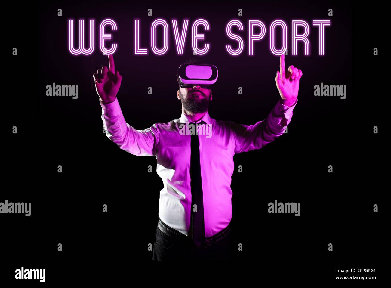 Insegna che mostra We Love Sport. Concetto di affari per gradire le attività sportive molto esercitantesi funzionano fuori Foto Stock