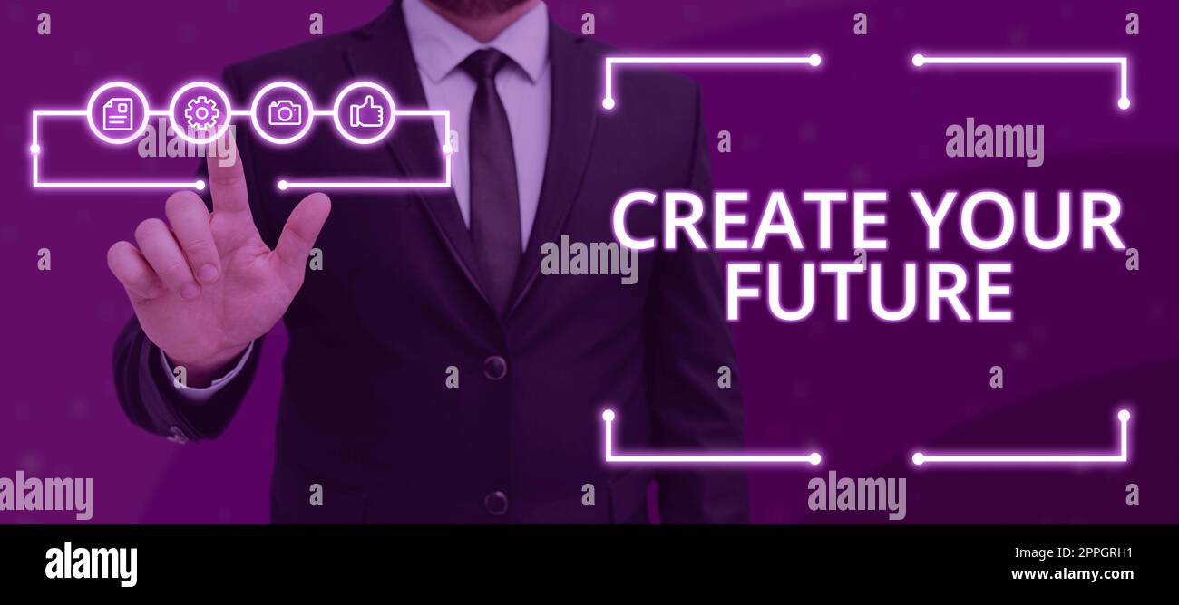 Cartello di testo che mostra Crea il tuo obiettivo FutureSet e il tuo piano obiettivi Carriera raggiungere in anticipo. Parola scritta su obiettivo stabilito e piano di obiettivi di carriera in anticipo raggiungere fuori Foto Stock