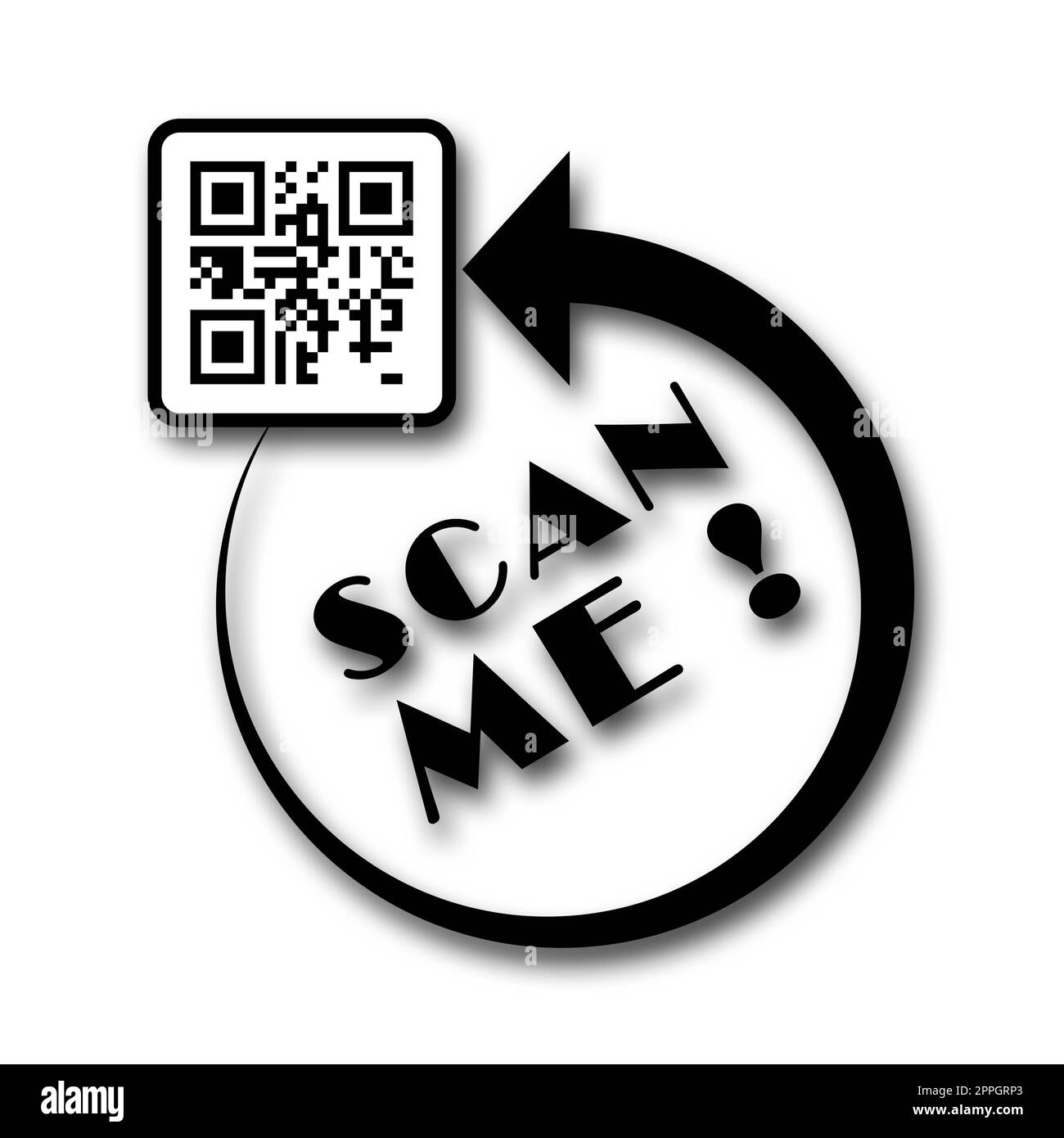 Codice QR - icona Scan me per il pagamento - trasferimento di testo con il pulsante Scan me Foto Stock