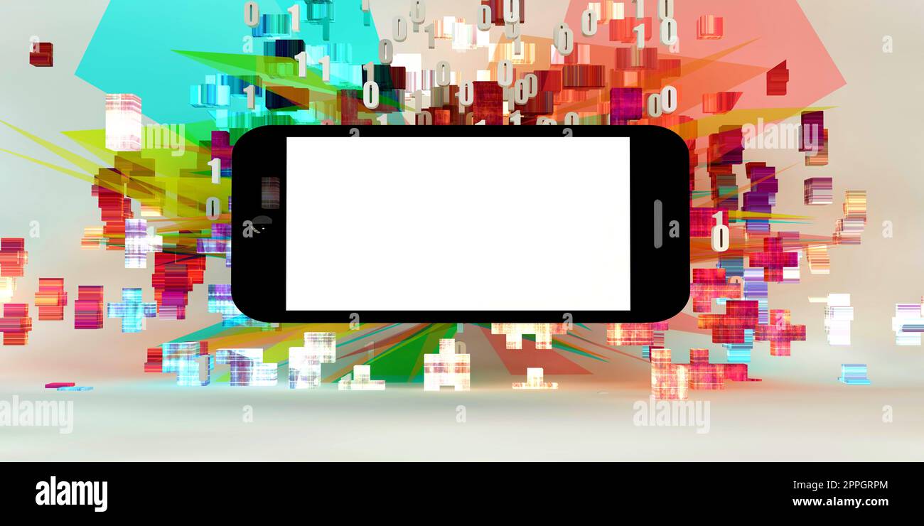 Modello di pubblicità per smartphone Foto Stock