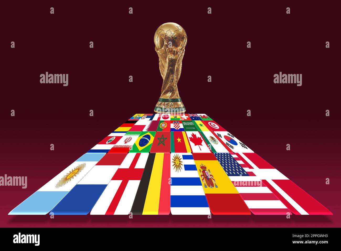 Illustrazione 3d World Cup Qatar 2022 Foto Stock