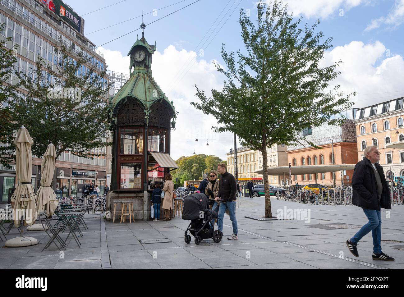 Vecchio chiosco a Copenaghen, Danimarca Foto Stock