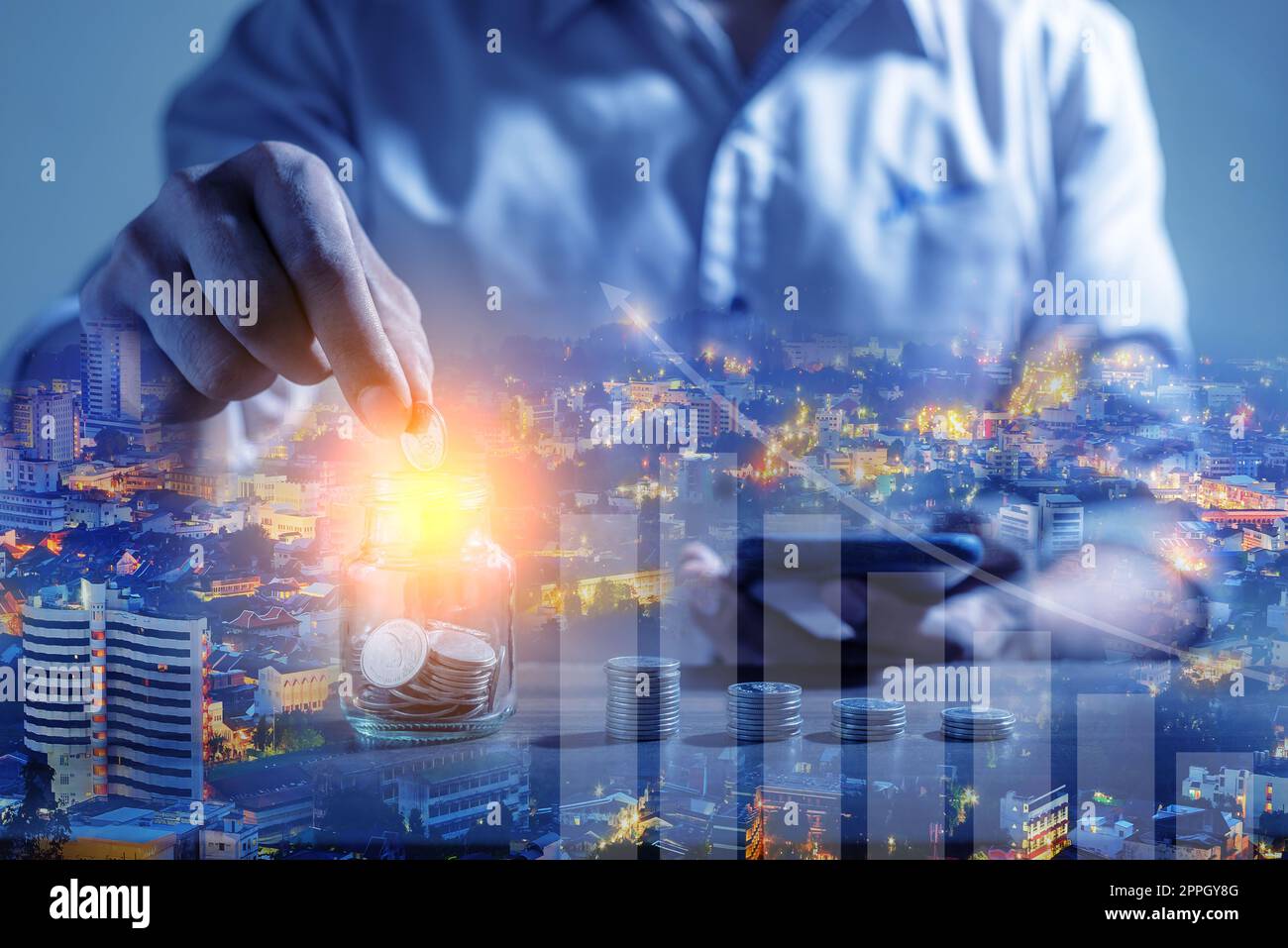 Online Banking e Internet Banking concetto di risparmio Foto Stock