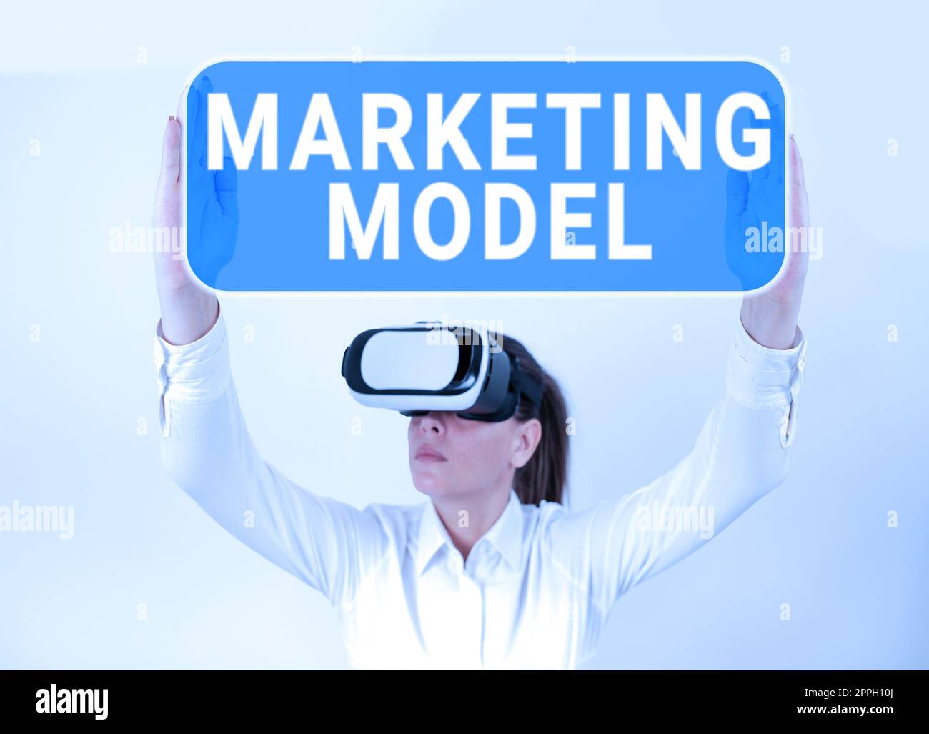 Scrittura visualizzazione testo modello di marketing. Parola per l'analisi statistica likemulivariate regressioni sulle vendite Foto Stock