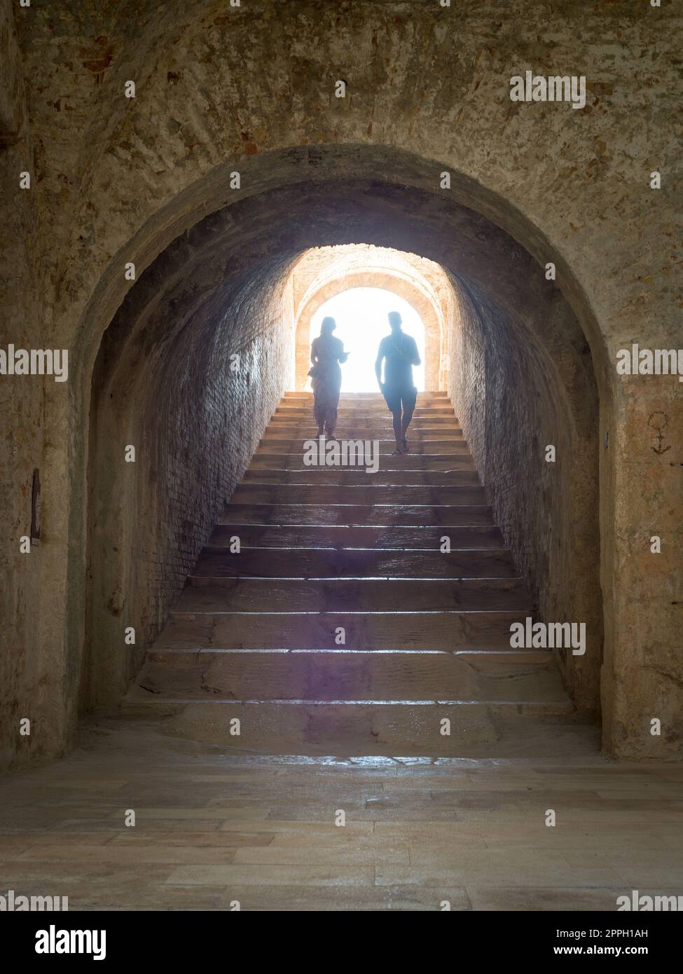 Volta alla fortezza di San Nicola a Sibenik, Croazia Foto Stock