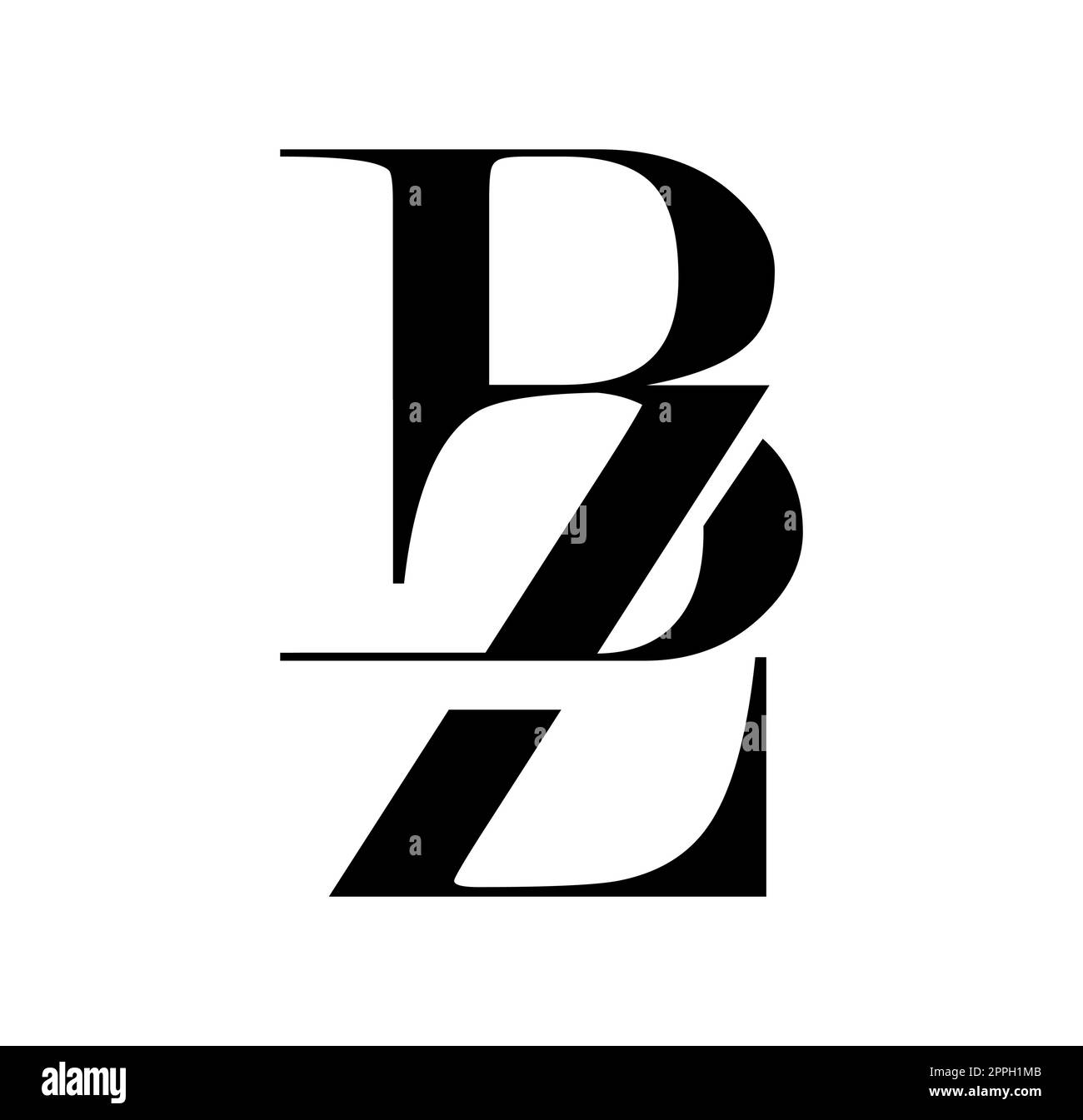 Monogramma Logo Vector Initial Letters BZ Illustrazione Vettoriale