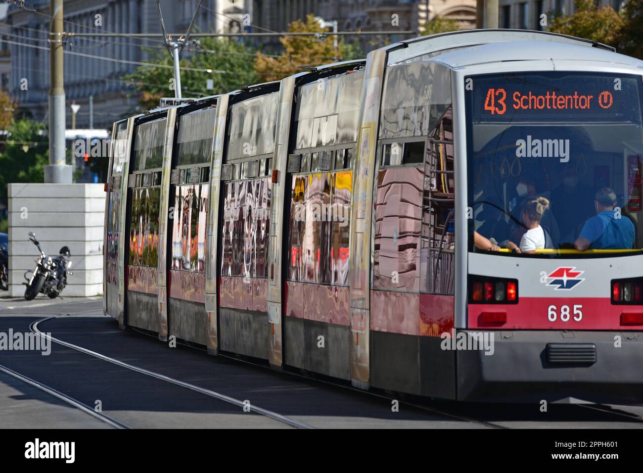 Tram di Vienna Foto Stock