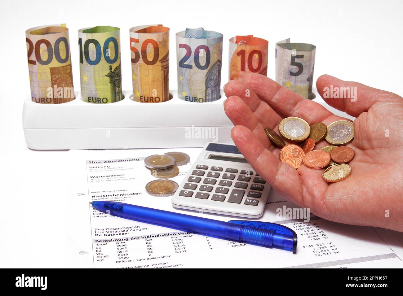Dopo aver dedotto tutti i costi, non rimane molto. Foto Stock