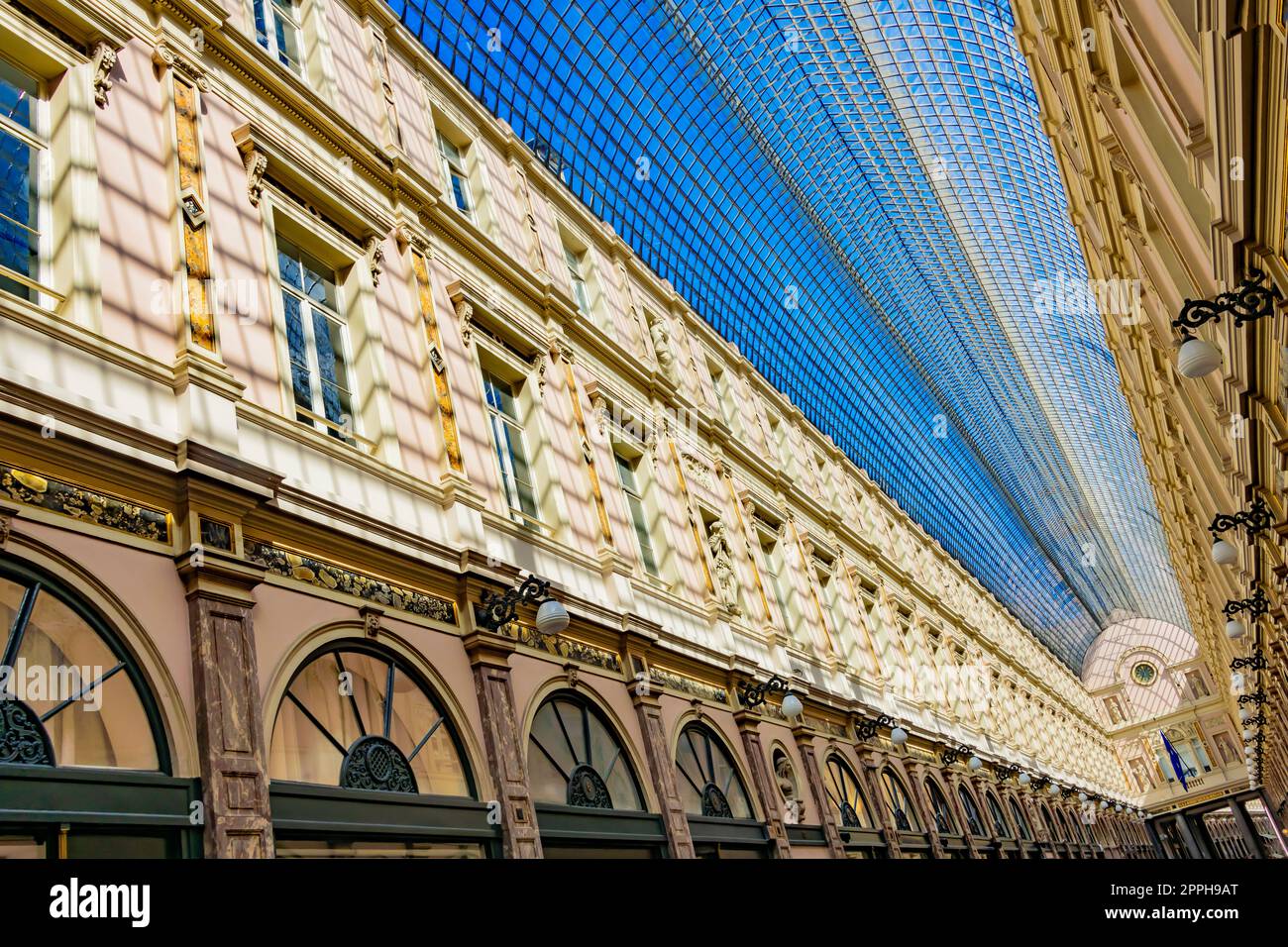 Le Royal Saint-Hubert Galleries di Bruxelles, Belgio Foto Stock