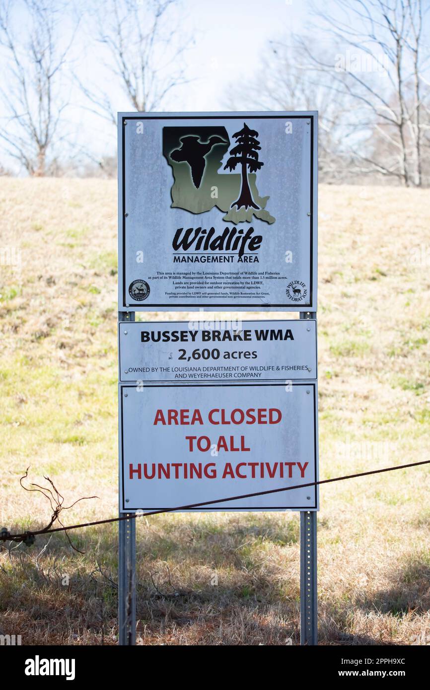 Cartello per la gestione della fauna selvatica di Bussey Brake Foto Stock