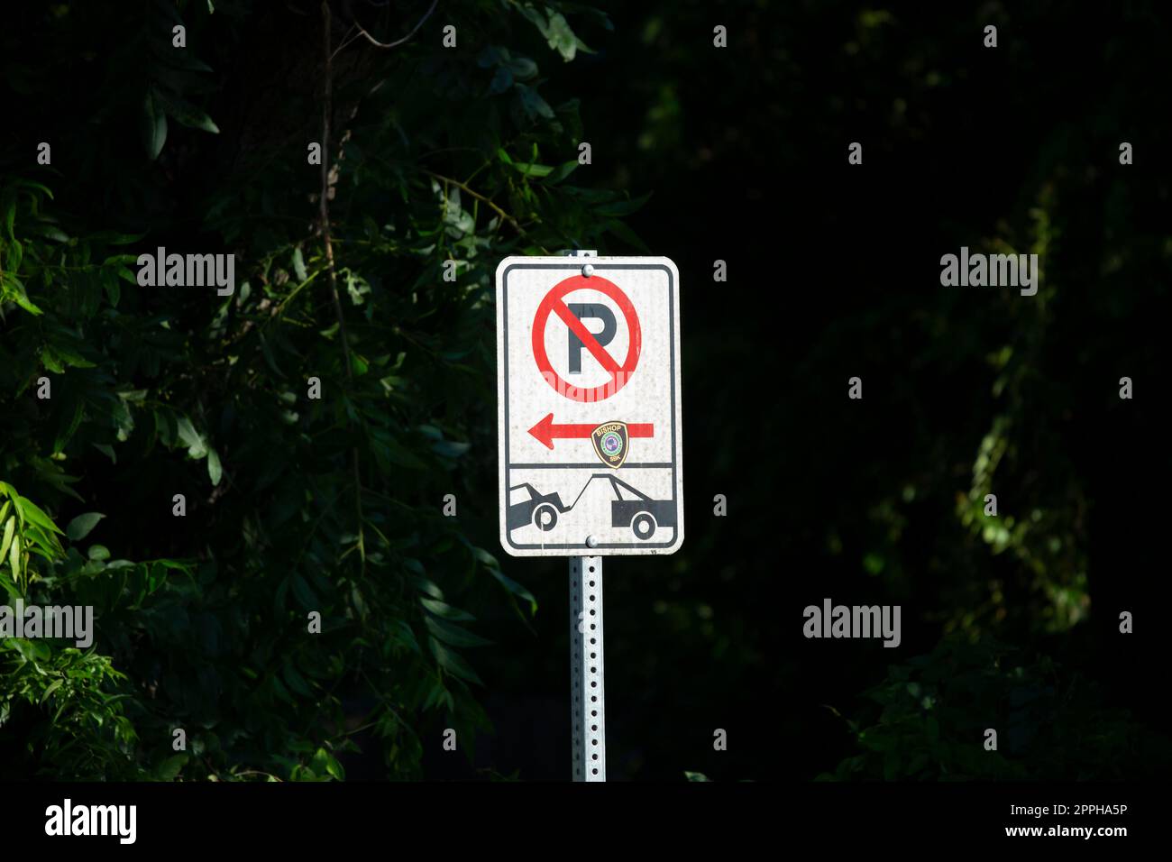 Cartello con etichetta No Parking Foto Stock