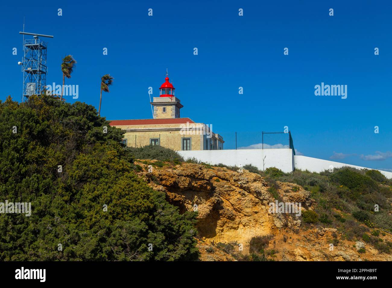 Faro di Ponta da Piedade Foto Stock