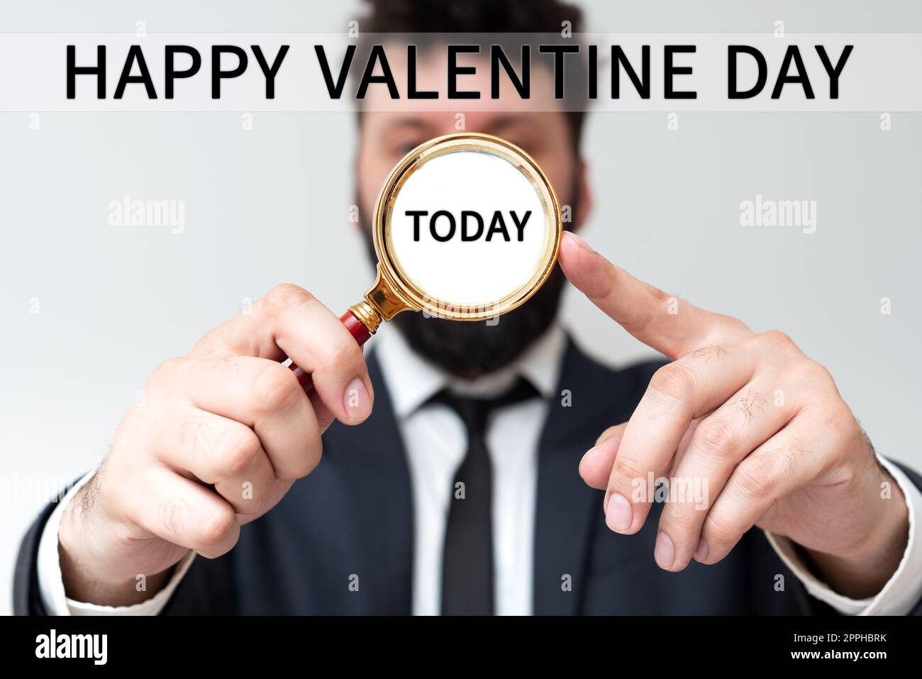 Visualizzazione concettuale buon San Valentino. Business idea un giorno speciale per gli amanti di esprimere il loro affetto a se stessi Foto Stock