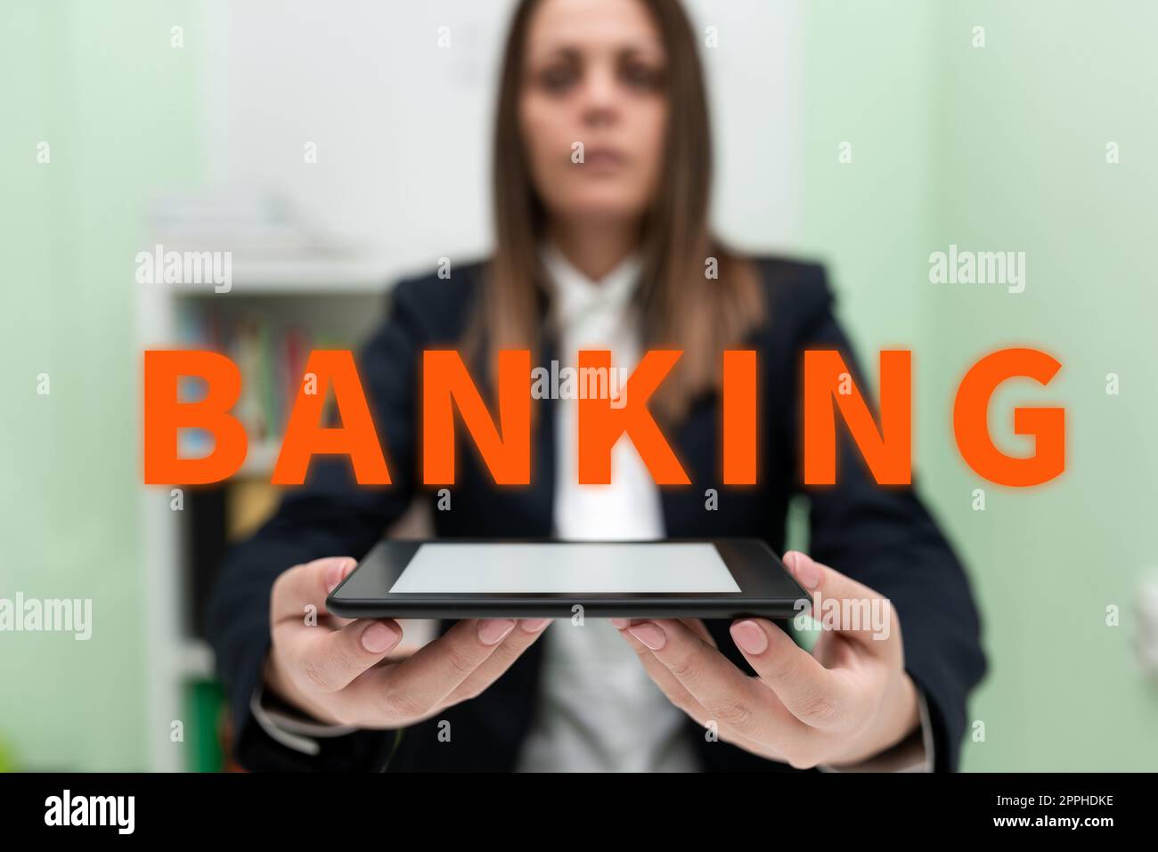 Ispirazione mostrando segno Banking. Parola scritta su istituto finanziario autorizzato a ricevere depositi e fare prestiti Foto Stock