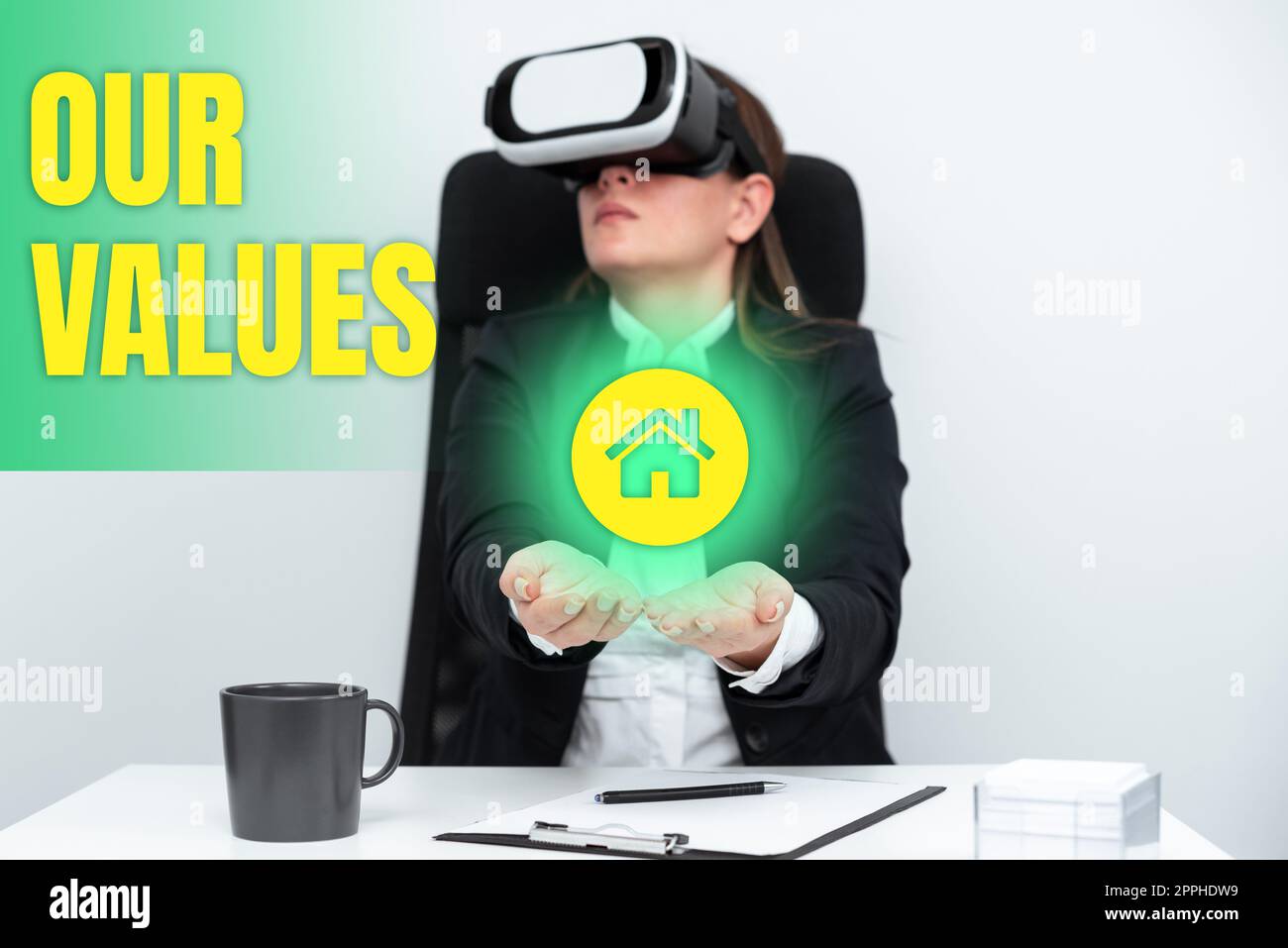 Didascalia concettuale i nostri valori. Concetto che significa elenco di morale aziende o individui si impegnano a farlo Foto Stock