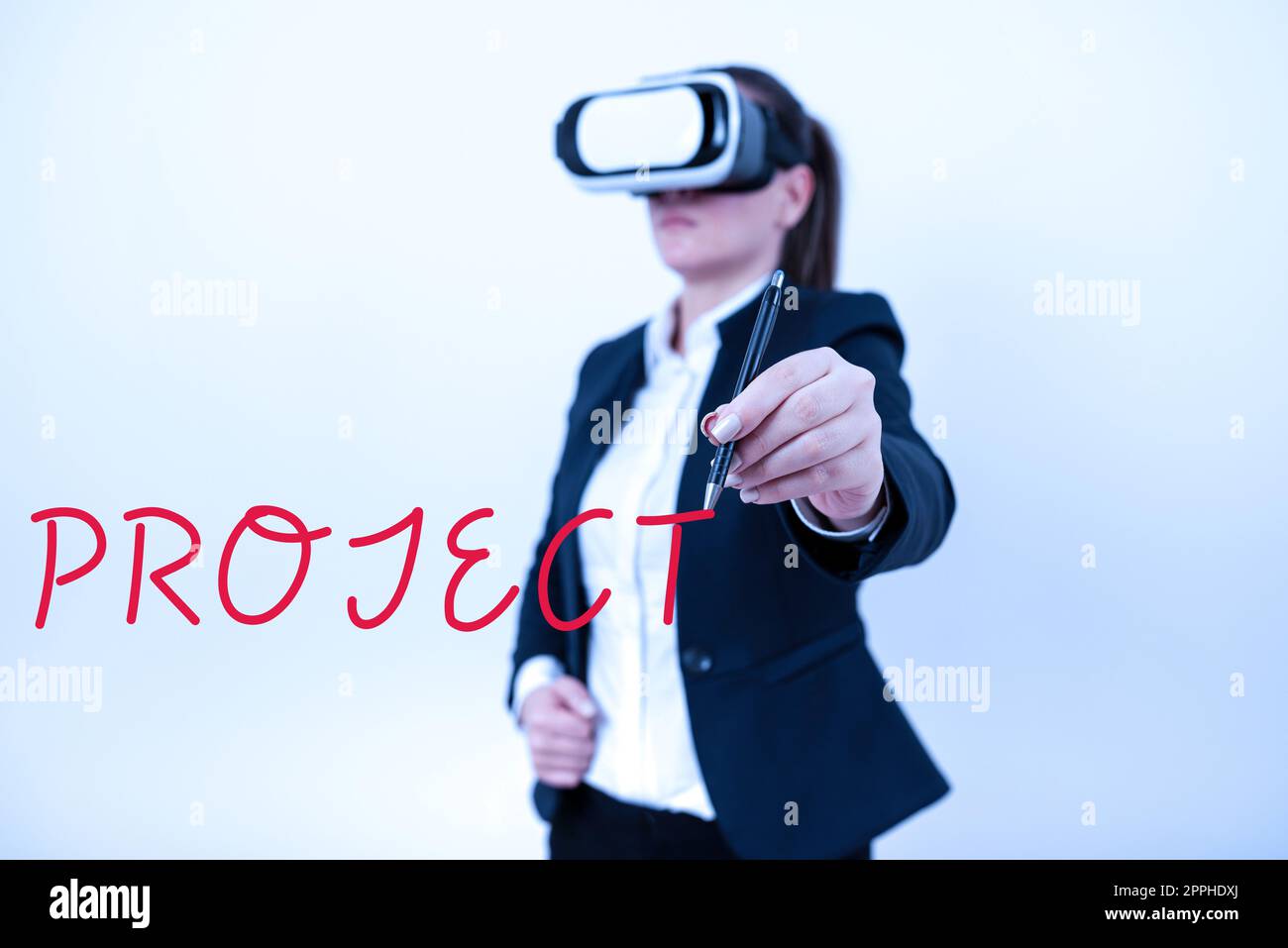 Mostra il progetto del segno. Panoramica aziendale l'azienda collaborativa progetta con cura la progettazione per raggiungere il successo Foto Stock