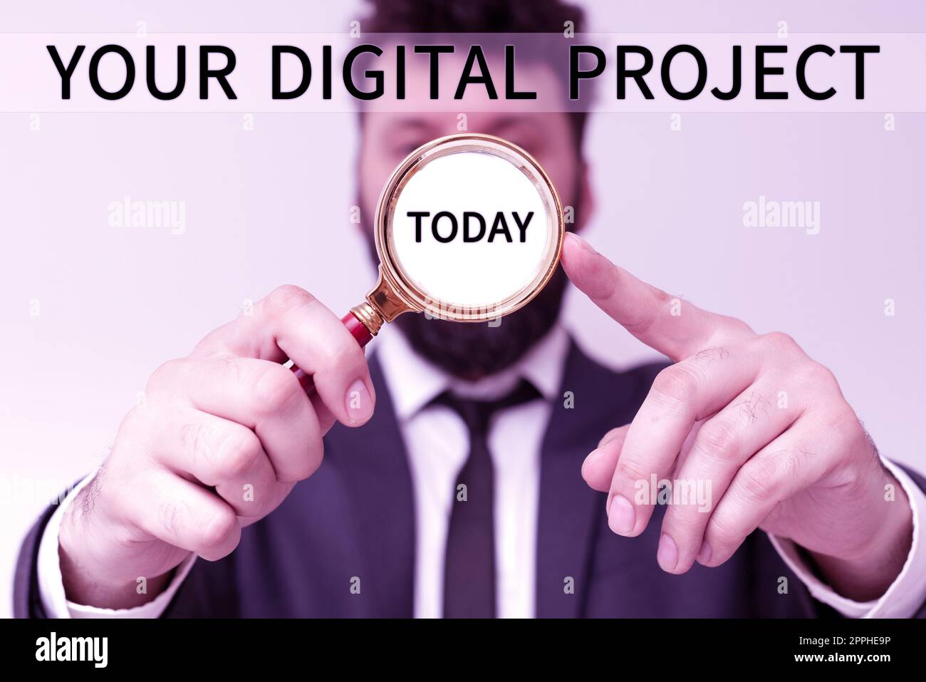 Scrittura a mano firma il tuo progetto digitale. Business idea Startup lancio e atterraggio di un sito web creativo Foto Stock