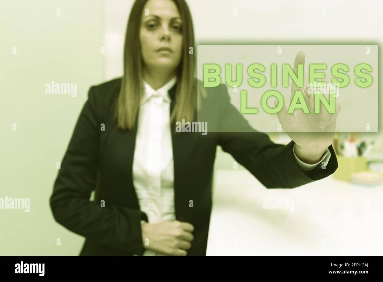 Esposizione concettuale prestito di affari. Business Concept credito ipoteca Assistenza finanziaria Cash anticipa il debito Foto Stock