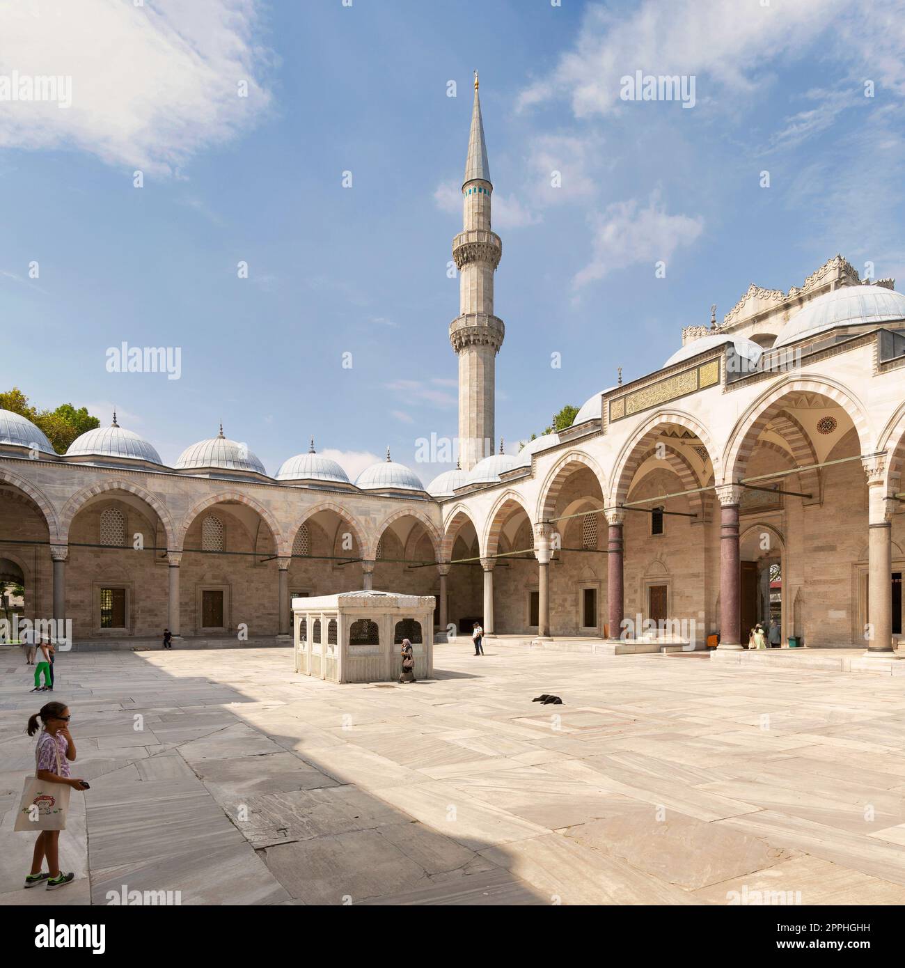 Moschea di Suleymaniye, una moschea imperiale ottomana, e la seconda moschea più grande di Istanbul, Turchia Foto Stock