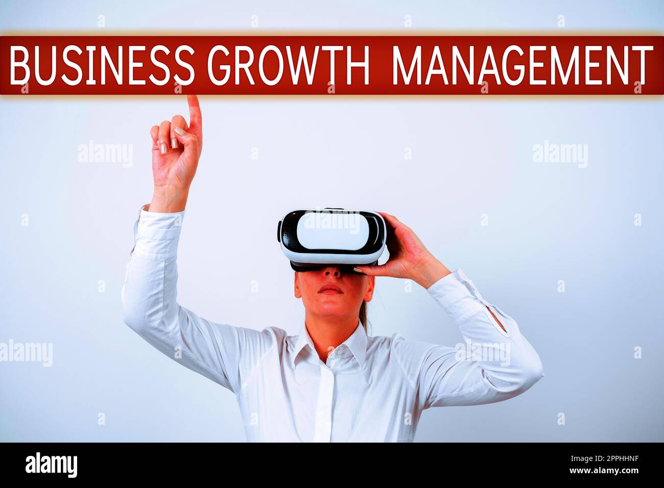 Scrittura che visualizza il testo Business Growth Management. Parola per migliorare una certa misura di successo di impresa Foto Stock