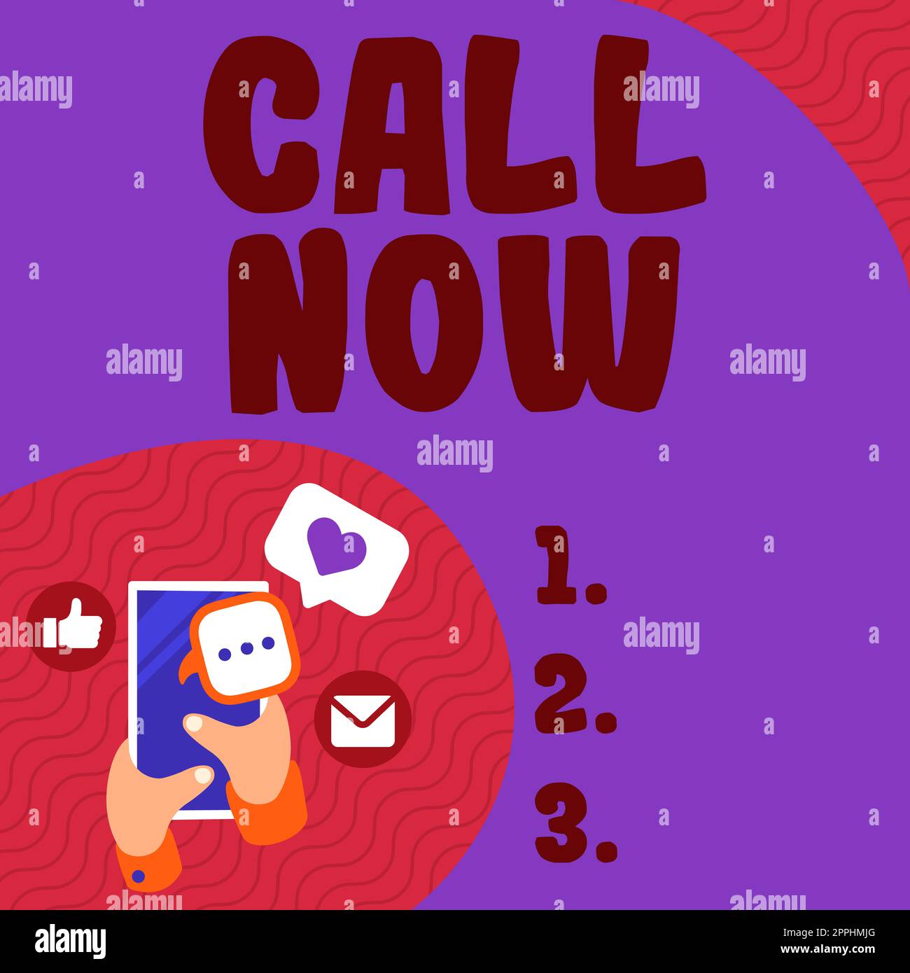Scrittura testo Chiama ora. Concetto che significa contattare immediatamente una persona utilizzando dispositivi di telecomunicazione con precisione Foto Stock