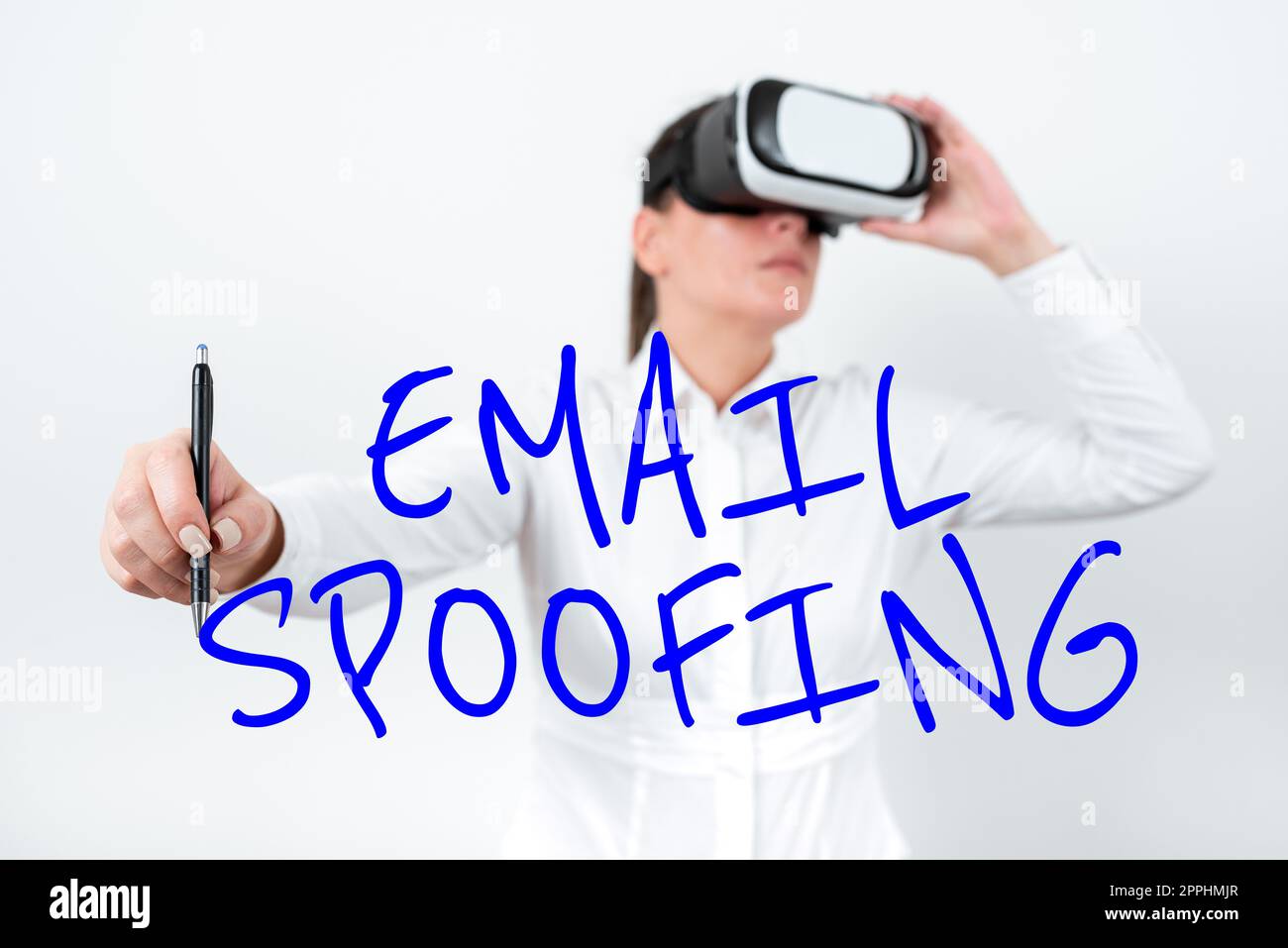 Ispirazione che mostra lo spoofing della posta elettronica del segno. Parola scritta su proteggere l'accesso e il contenuto di un account di posta elettronica o di un servizio Foto Stock