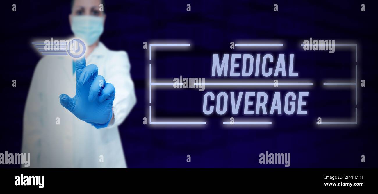 Scritta a mano Medical Coverage. Internet Concept Inclusion nell'ambito di una polizza assicurativa o di un piano di protezione medica Foto Stock