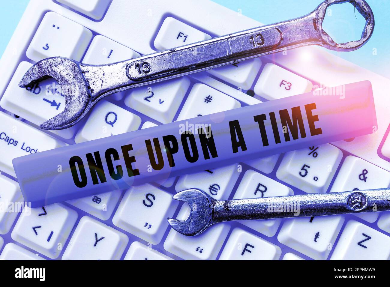 Didascalia di testo che si presenta una volta alla volta. Approccio aziendale racconto storia fiabesco romanzo storico evento Foto Stock