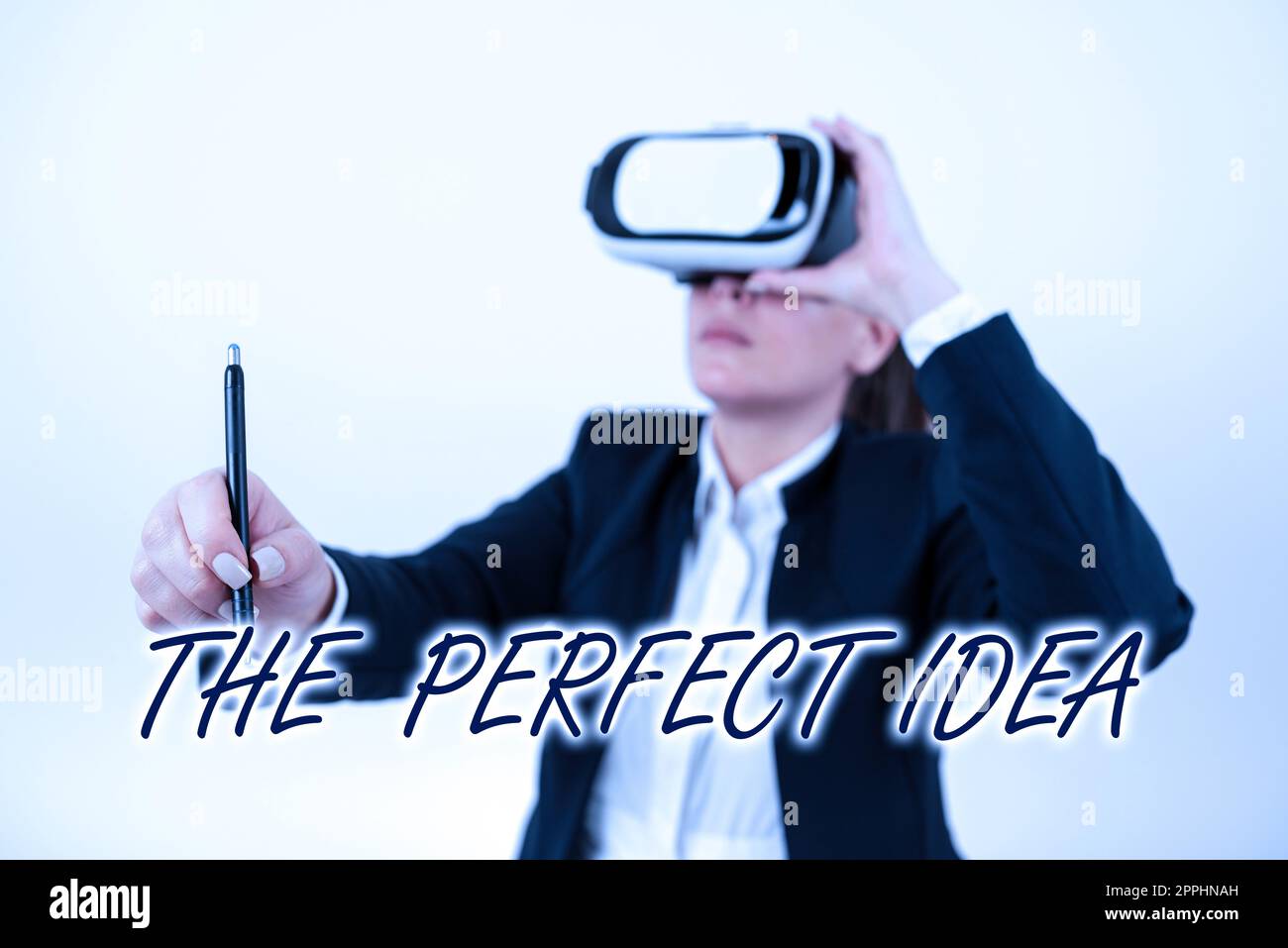 Ispirazione che mostra segno l'idea perfetta. Approccio aziendale pensiero o suggerimento eccezionale senza confronto Foto Stock