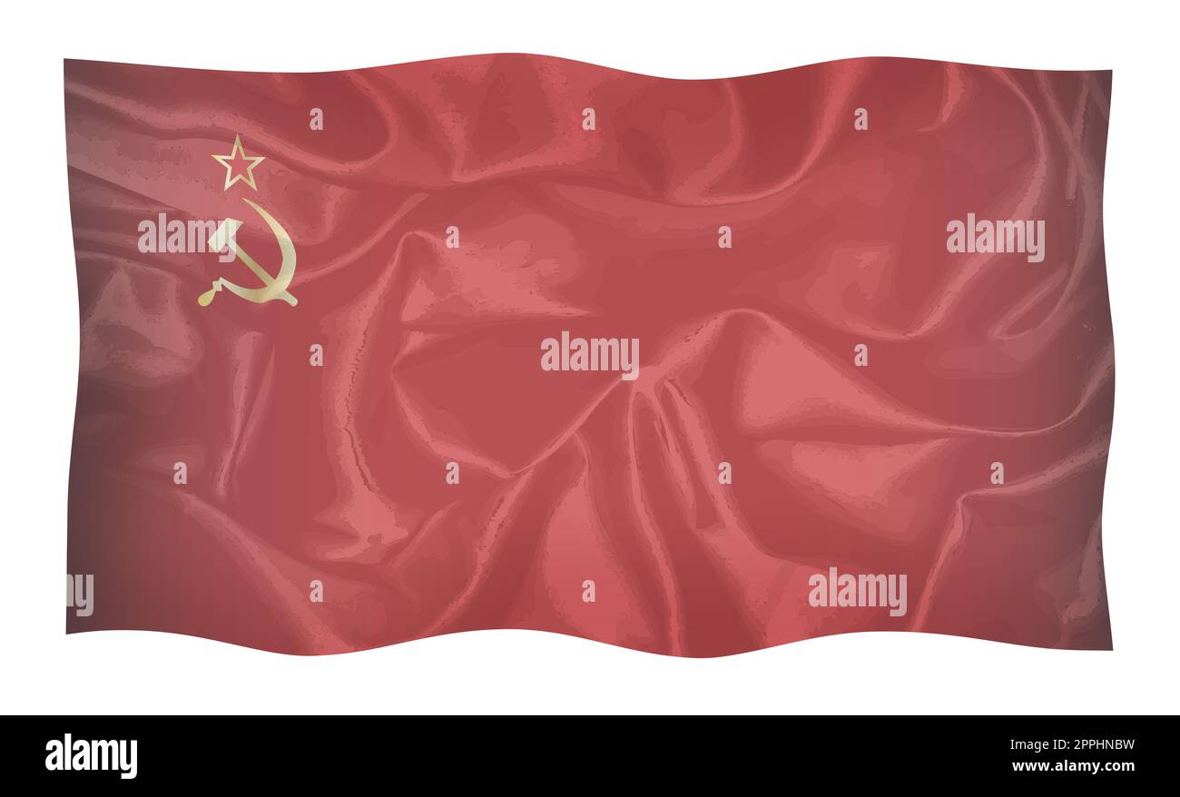 Bandiera della seta dell'URSS che sventola Foto Stock