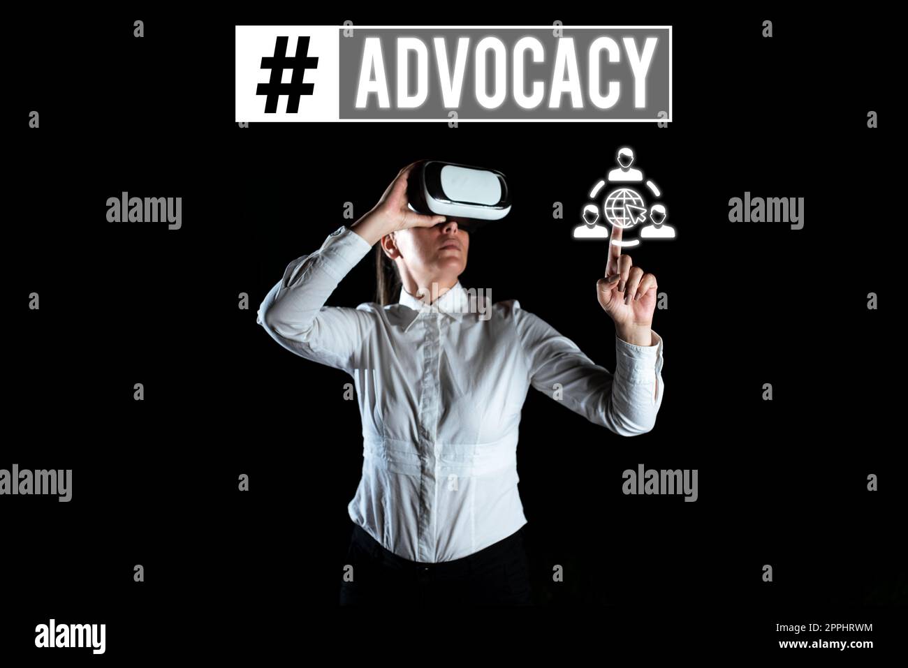 Scrittura che mostra il testo Advocacy. Vetrina aziendale professione di avvocato legale lavoro Avvocato pubblica raccomandazione Foto Stock