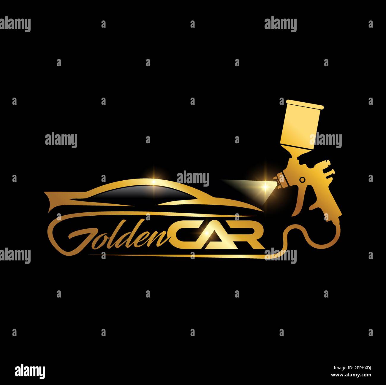 Icona vettore logo auto oro Illustrazione Vettoriale