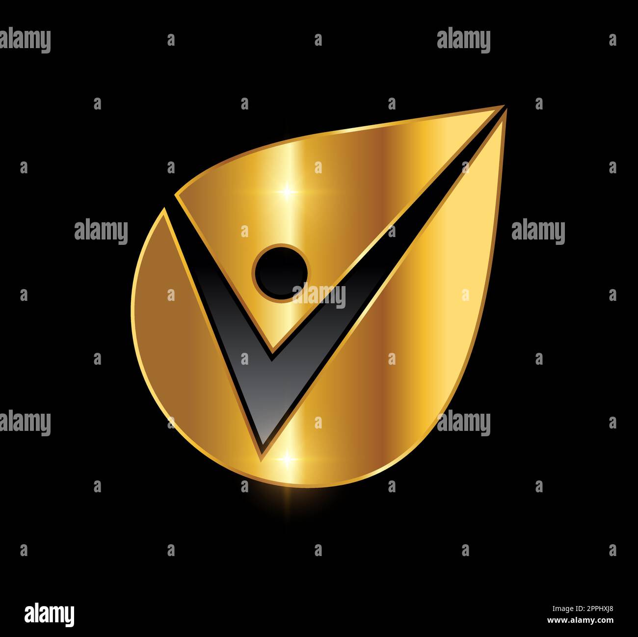 Golden Simple People Logo icona vettoriale Illustrazione Vettoriale
