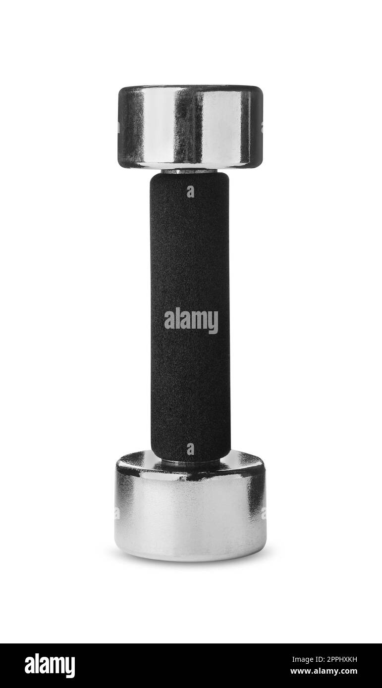 Un manubrio isolato su bianco. Attrezzature per l'addestramento del peso Foto Stock