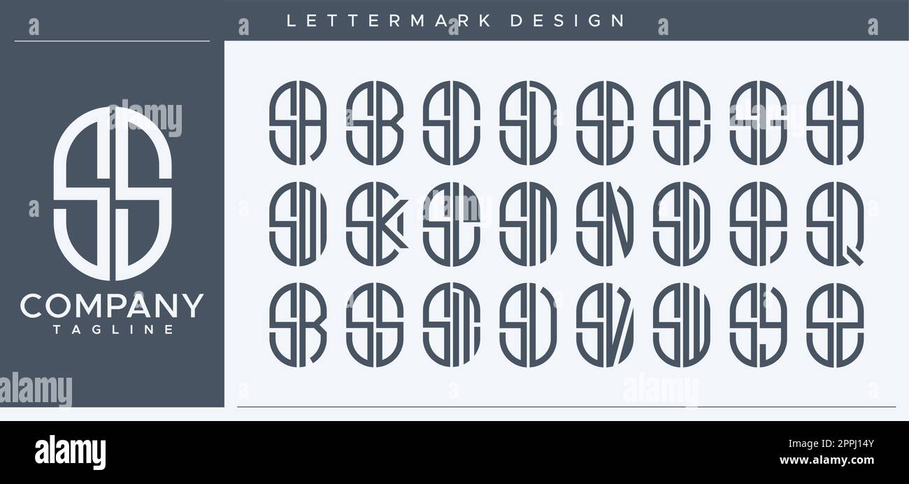 Design astratto del logo della lettera S del tubo. Linea moderna capsula SS S lettera logo vettore. Illustrazione Vettoriale