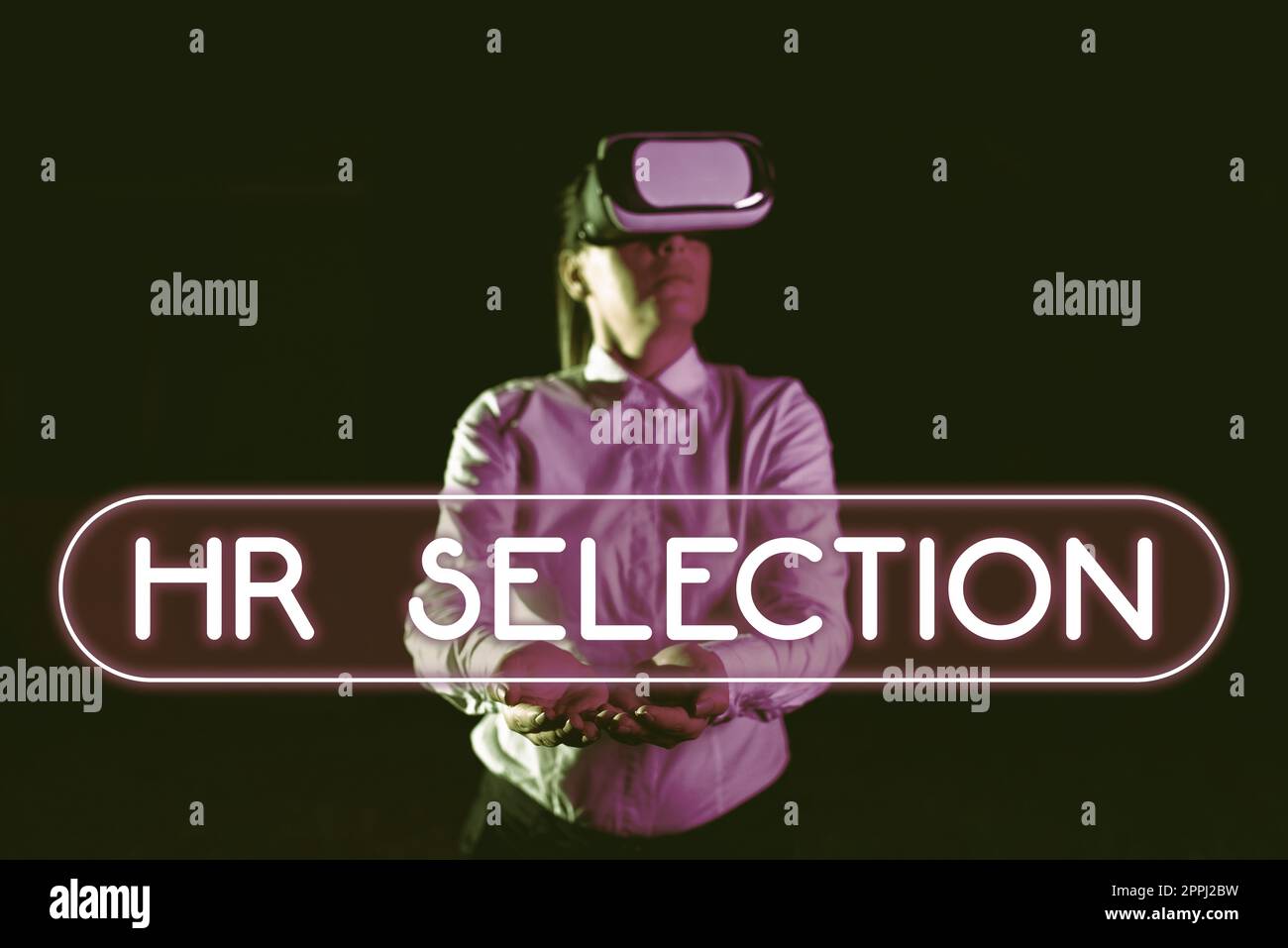 Segno di testo che mostra la selezione FC. Processo di approccio aziendale e affrontato dalle risorse umane quando assume dipendenti Foto Stock
