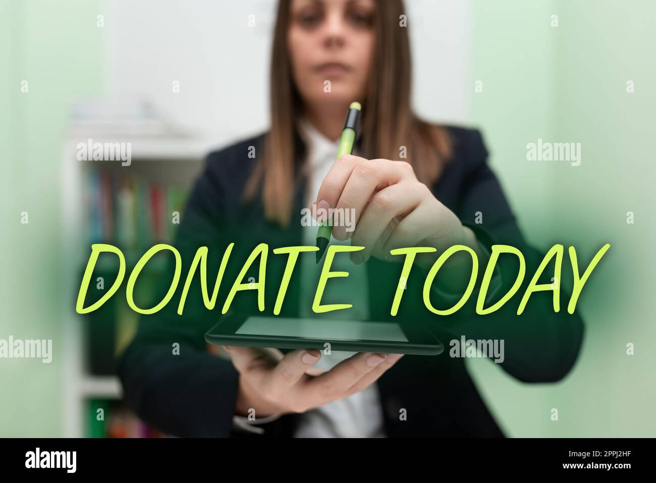 Testo che mostra ispirazione Donate oggi stesso. Concetto del Internet per dare come le merci, i soldi o il tempo ad una persona o all'organizzazione Foto Stock