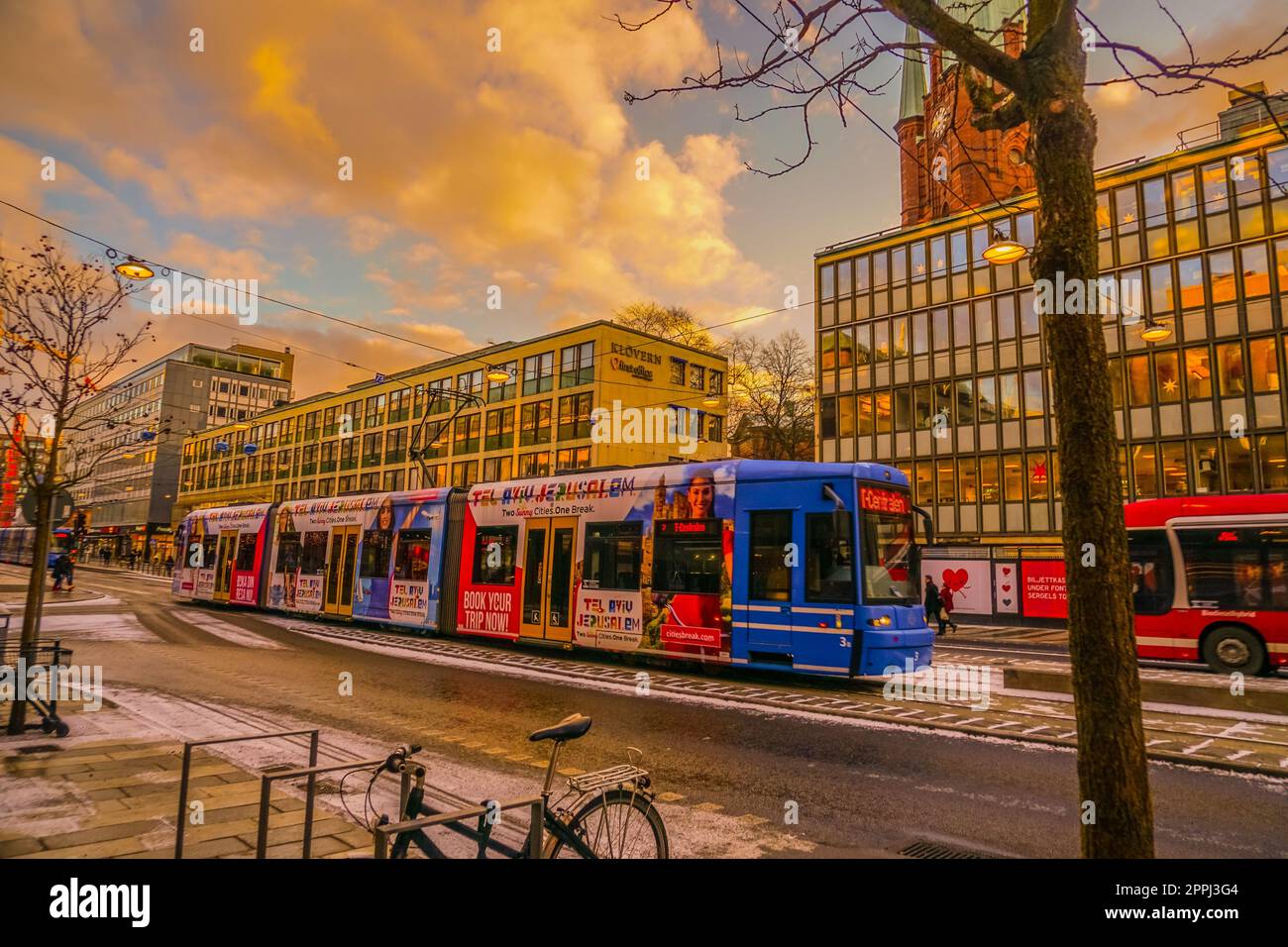 Panorama urbano di Stoccolma e raggio mattutino Foto Stock