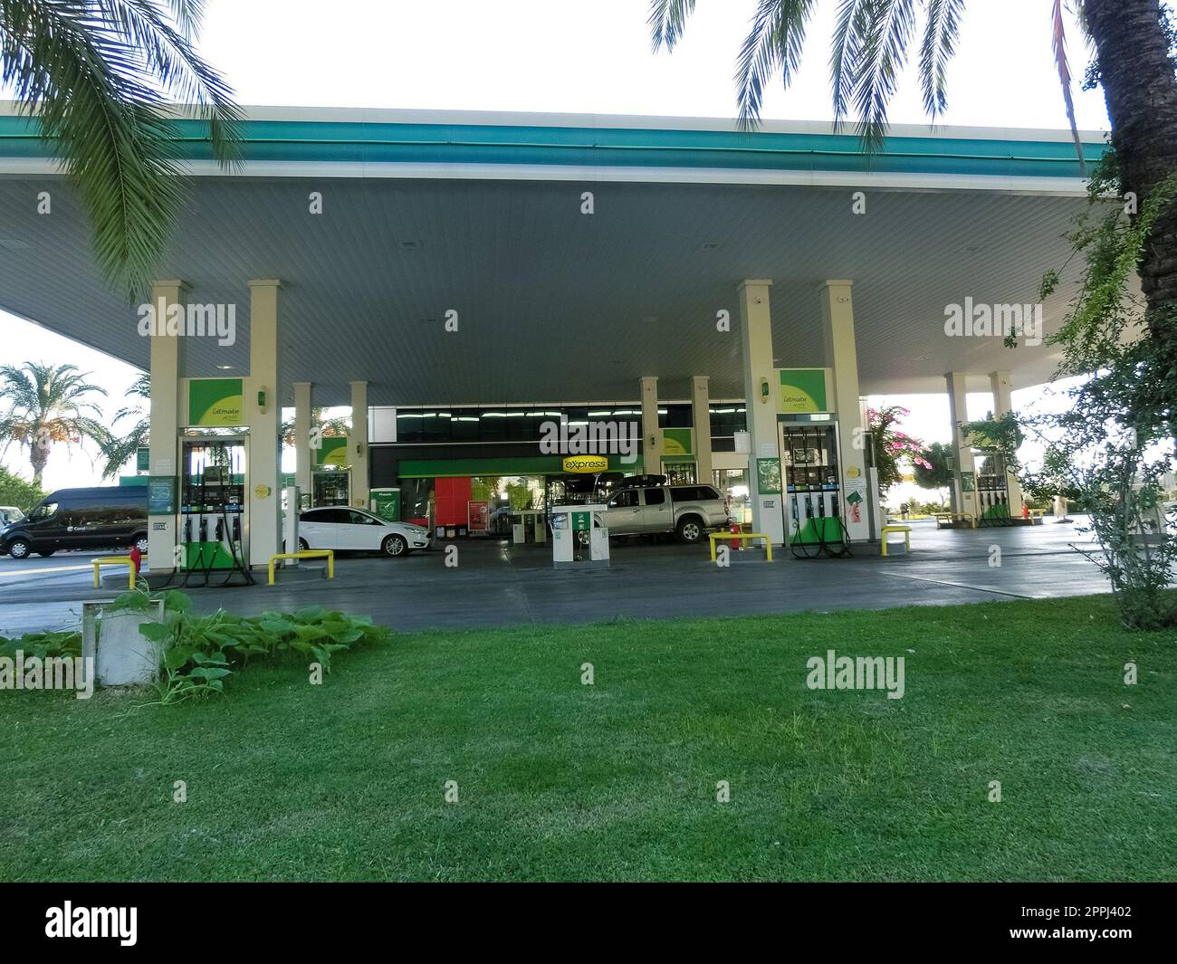 Antalya, Turchia - 11 maggio 2021: Stazione di servizio BP ad Antalya, Turchia Foto Stock