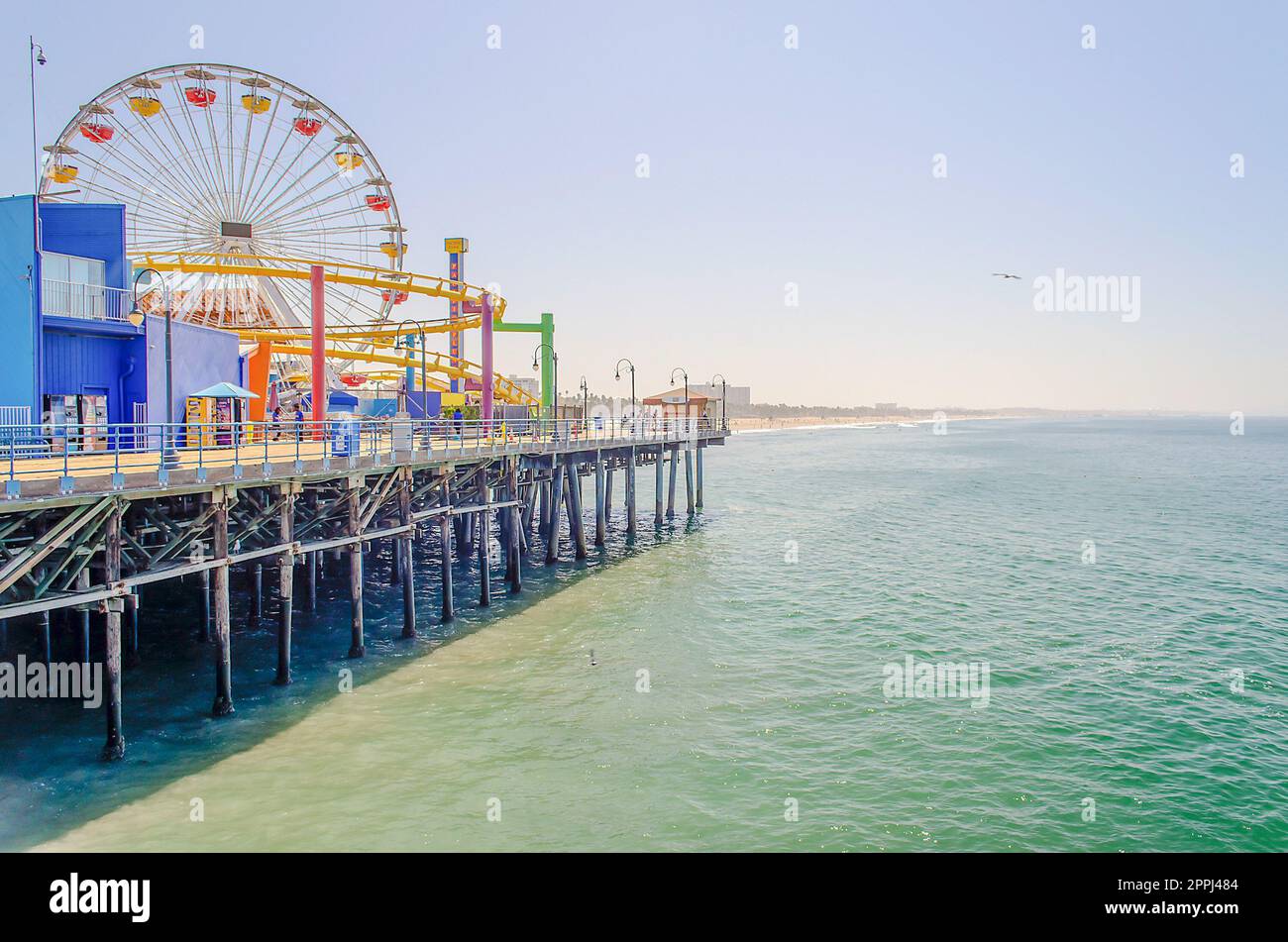 La spiaggia di Santa Monica, California, Stati Uniti d'America Foto Stock