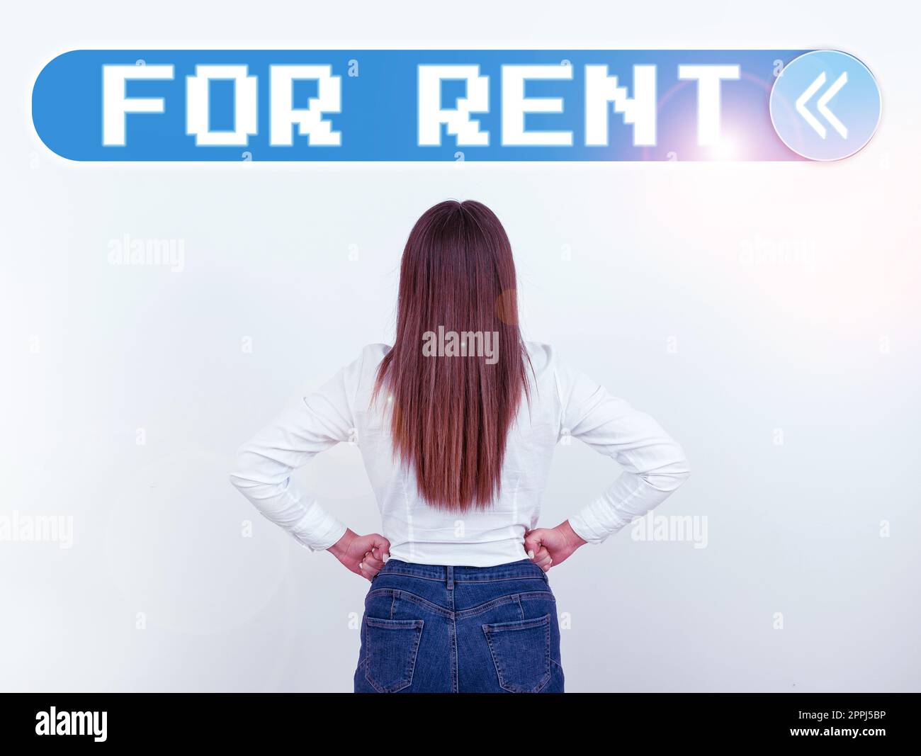 Testo scritto a mano per il noleggio. Parola scritta su quando si rende la proprietà disponibile per l'acquisto temporaneamente Foto Stock