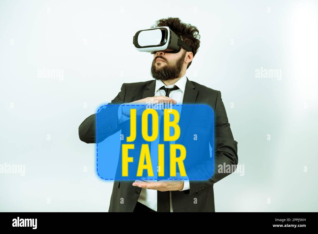 Ispirazione mostrando segno Job Fair. Parola scritta su un evento in cui una persona può fare domanda per un lavoro in più aziende Foto Stock