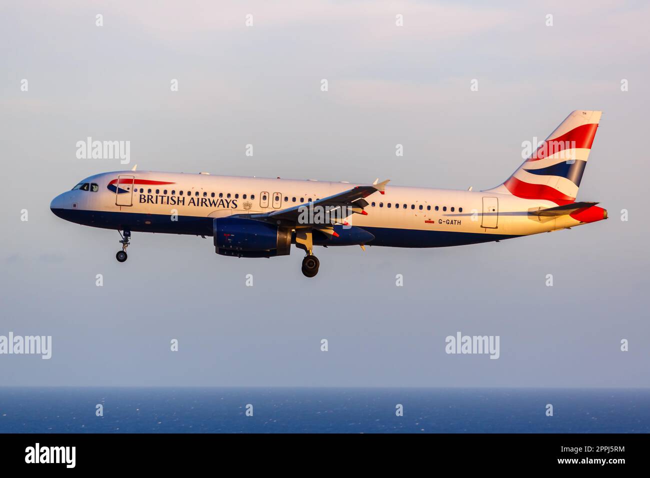 British Airways Airbus A320 all'aeroporto di Tenerife Sud in Spagna Foto Stock