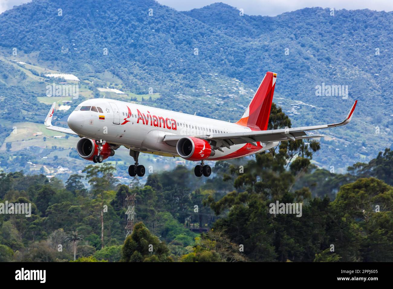 Avianca Airbus A320 all'aeroporto Medellin Rionegro in Colombia Foto Stock