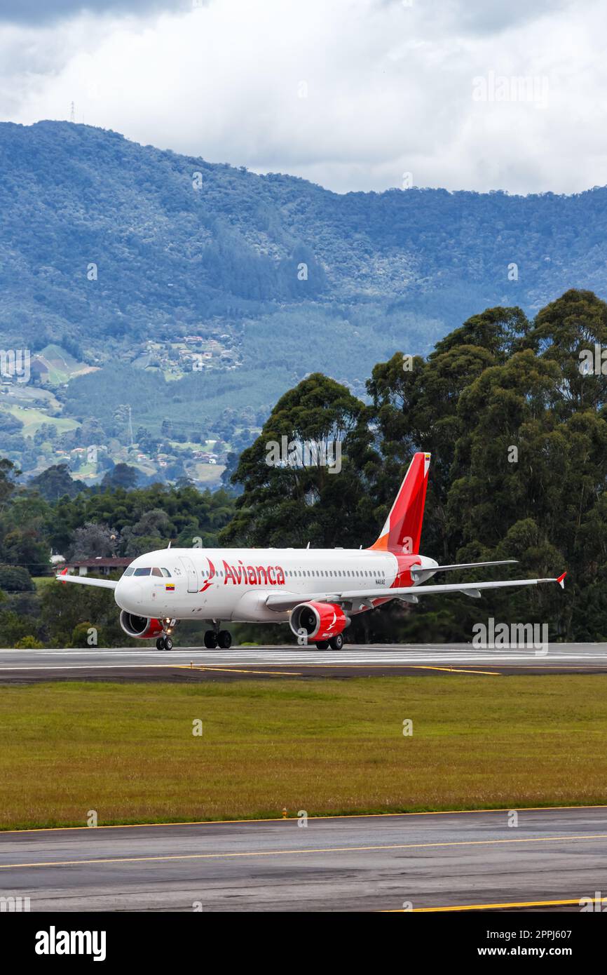 Avianca Airbus A320 all'aeroporto Medellin Rionegro in Colombia Foto Stock