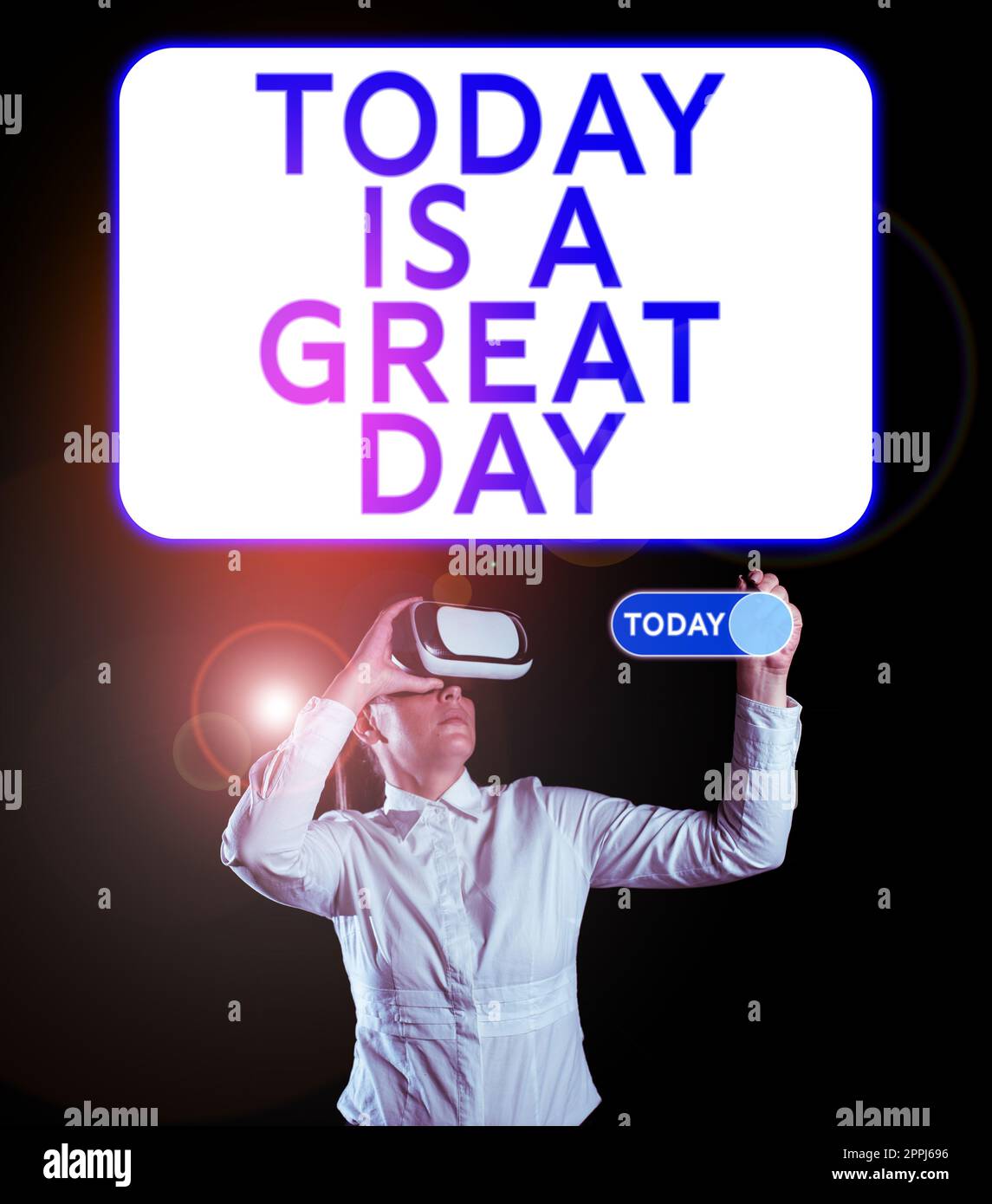 Scrivere visualizzare il testo oggi è Un grande giorno. Foto concettuale godendo il momento bel tempo divertendosi Foto Stock