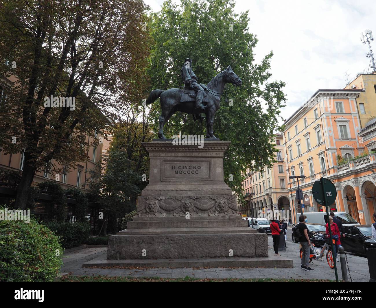 Monumento Garibaldi a Bologna Foto Stock