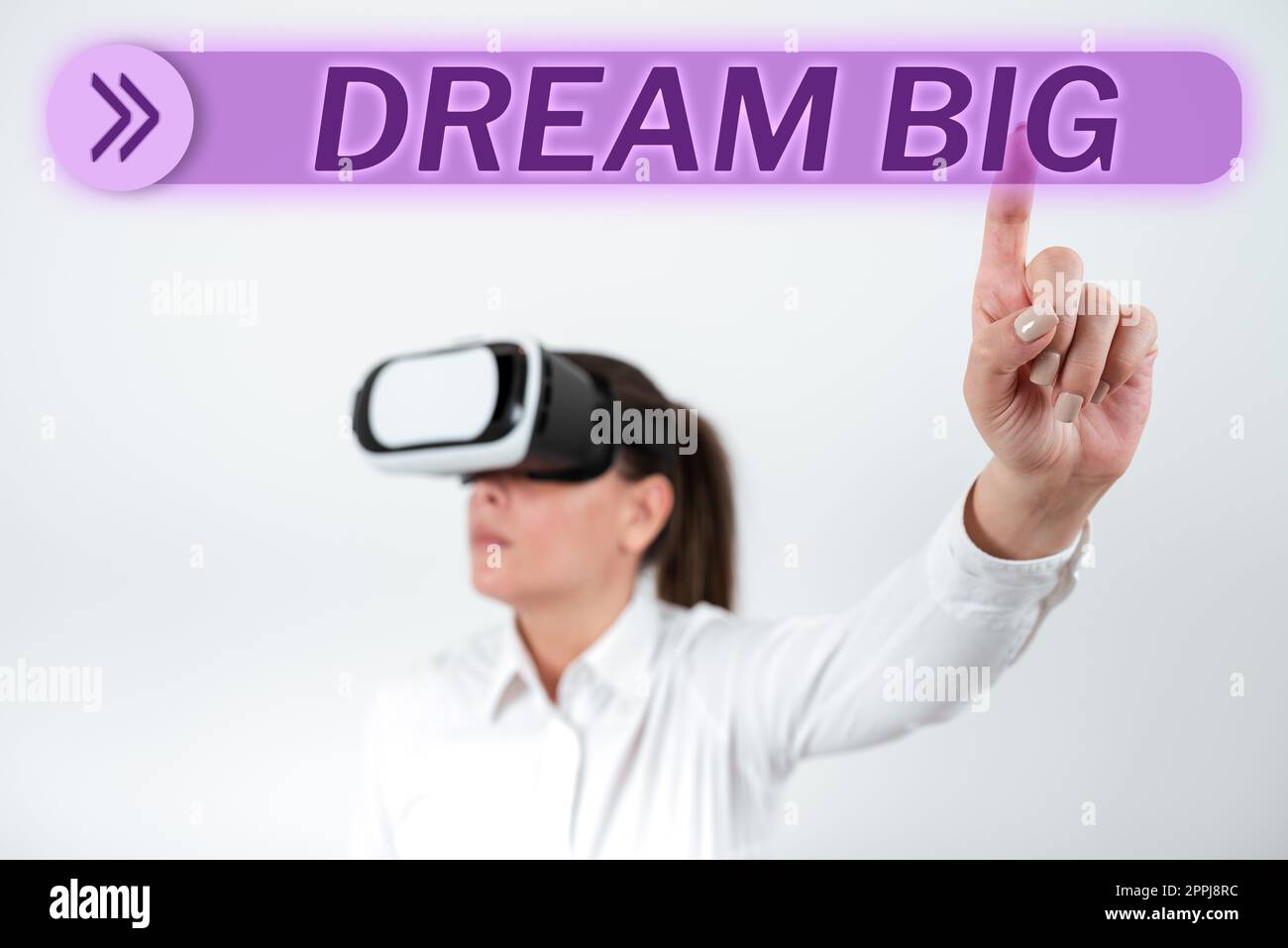 Didascalia concettuale Dream Big. Approccio aziendale per pensare a qualcosa di alto valore che si desidera raggiungere Foto Stock