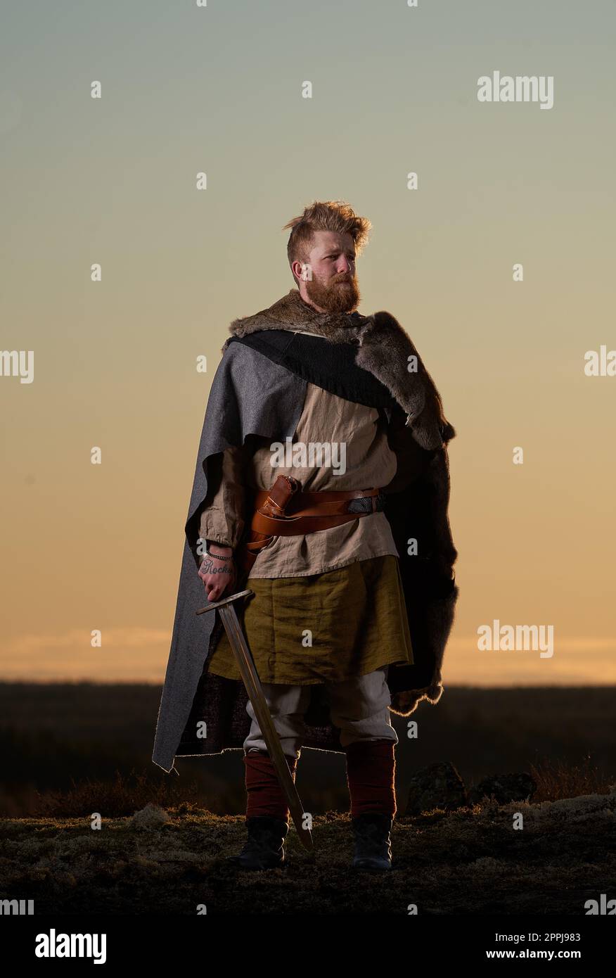 viking al tramonto Foto Stock
